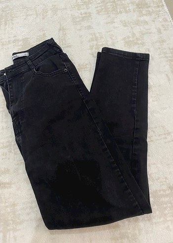 Siyah Dar Kesim Midi Kadın Kot Pantolon