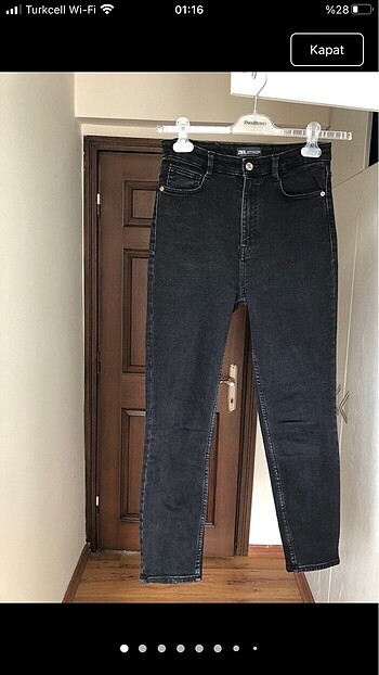 Zara Yüksek Bel Siyah Jean