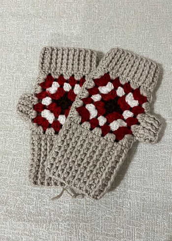 Bohem Gri Örgü Kadın Eldiveni - Görsel 2