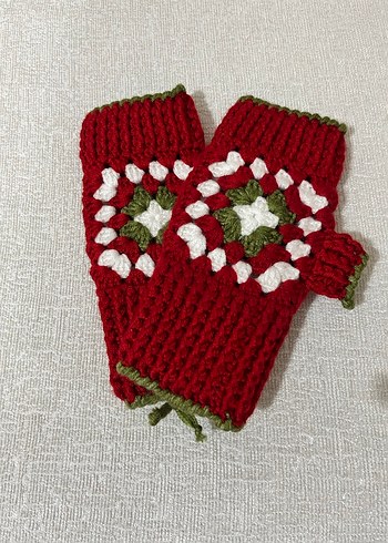 Renkli Örgü Kadın Eldiveni - Görsel 2