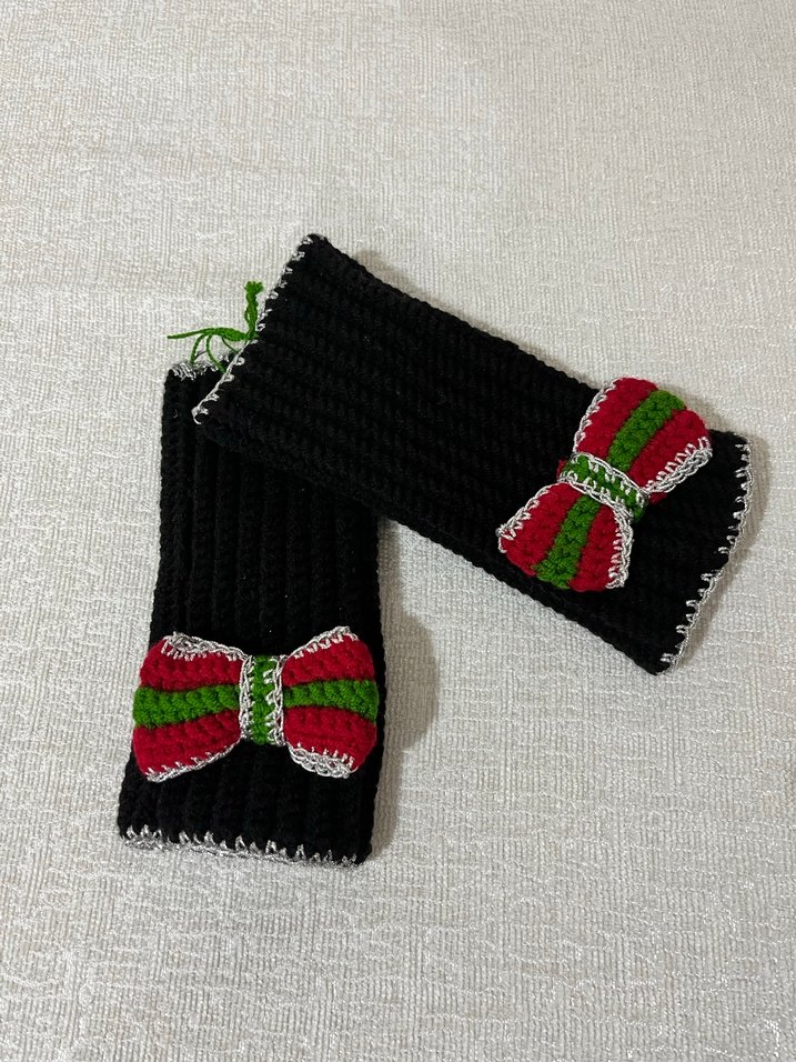 Renkli Örgü Kadın Eldivenleri - Görsel 2