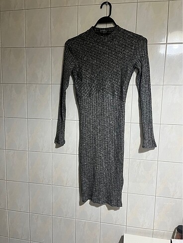 Bershka Gri Kazak Elbise
