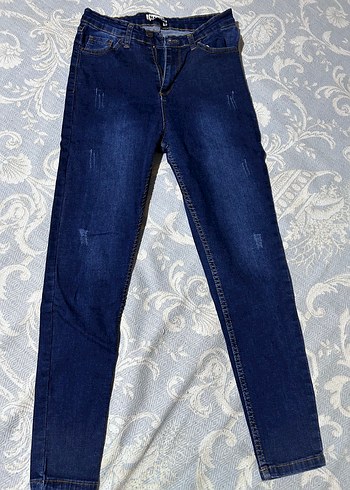 Kadın Lacivert Regular Fit Denim Pantolon