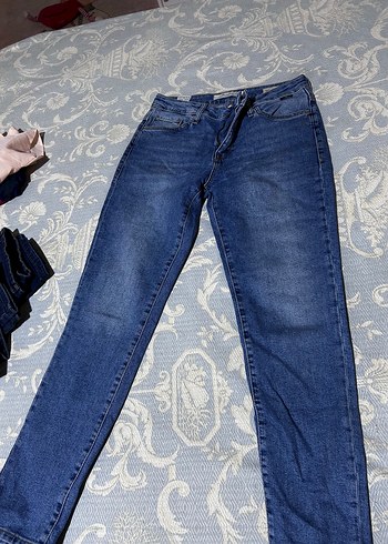 Kadın Mavi Denim Dar Kesim Midi Boy Kot