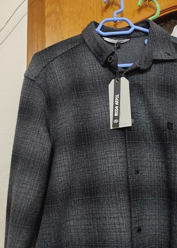 Gri Erkek Düğmeli Uzun Kollu Gömlek - Görsel 2