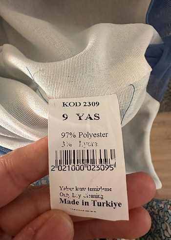 9 Yaş Beden Kız Çocuk Mavi Fırfırlı Abiye Elbise