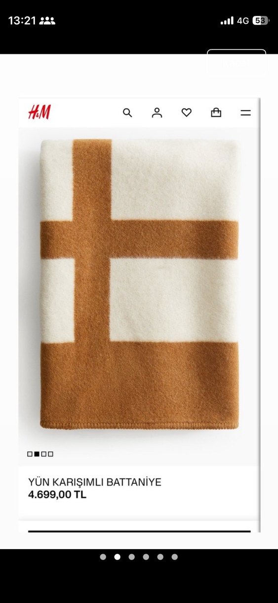 H&M Açık Kahverengi Yumuşak Battaniye - Görsel 3