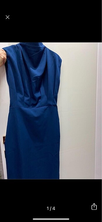 Trendyol & Milla Trendyolmilla XS petrol mavi kumaş ofis elbisesi