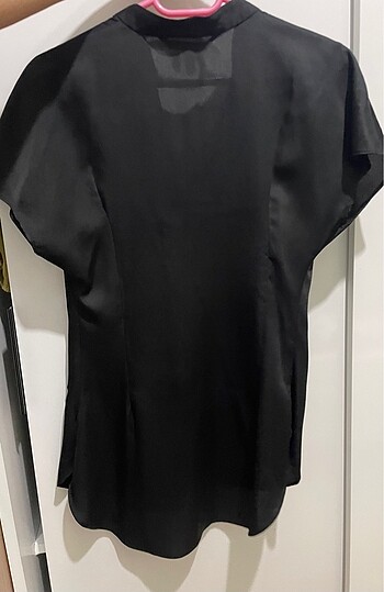 Zara siyah saten bluz - Görsel 2