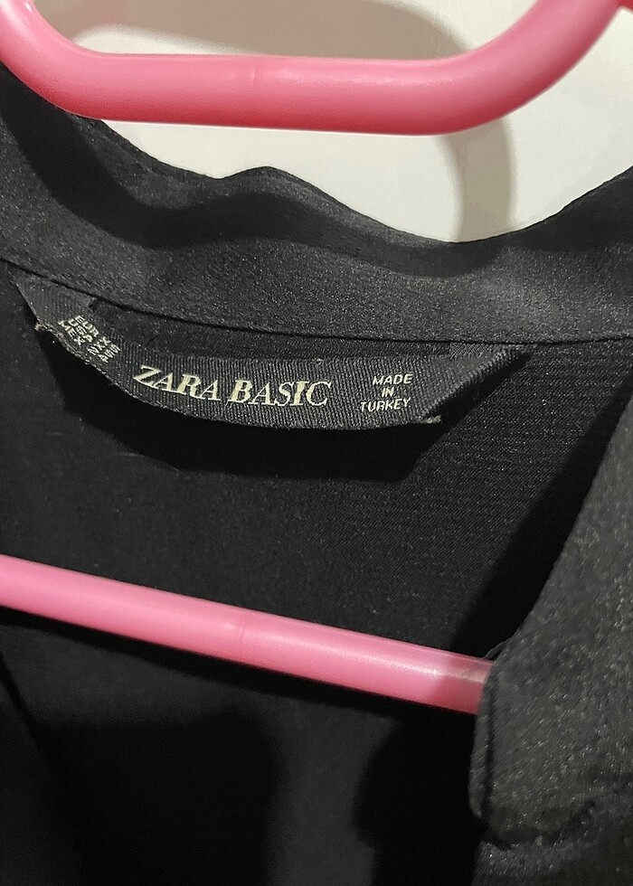 Zara siyah saten bluz - Görsel 3