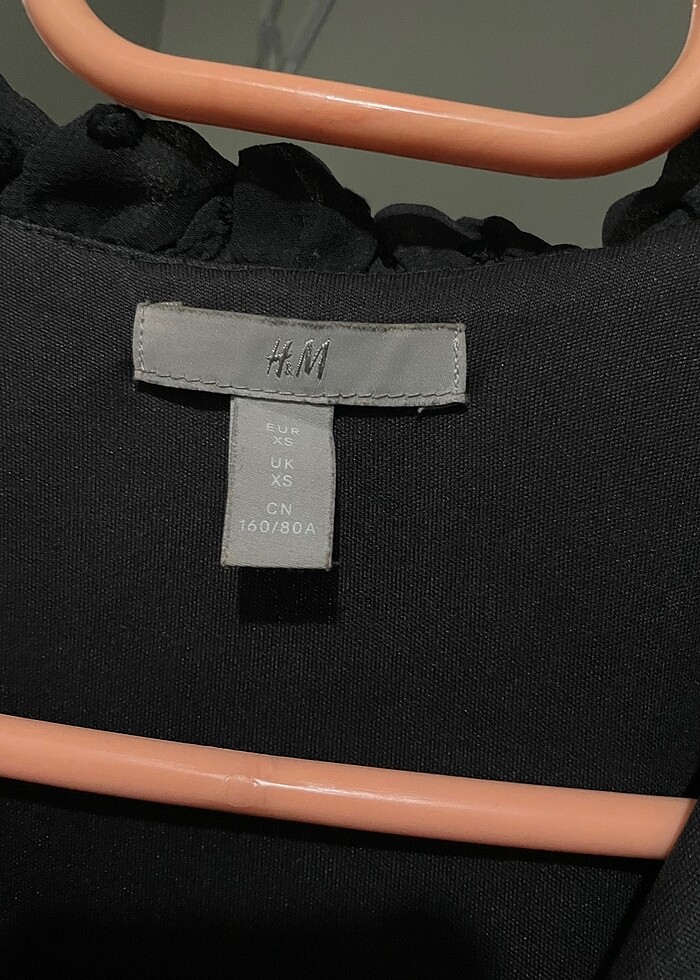 H&M ANTRASİT içi astarlı şifon kolları transparan detaylI elbise - Görsel 4