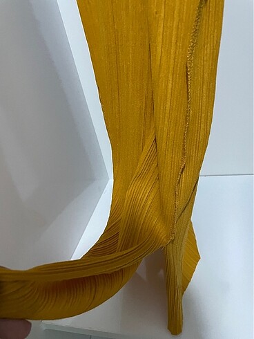 Bershka hardal renkli plise likralı kumaş cruvaze model tiril ti - Görsel 3