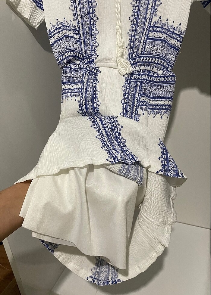 Şile bezi beyaz astarlı likralı elbise - Görsel 3