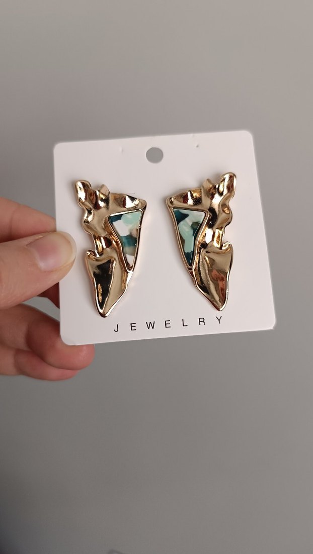 Altın Renk Mini Modern küpe - Görsel 2