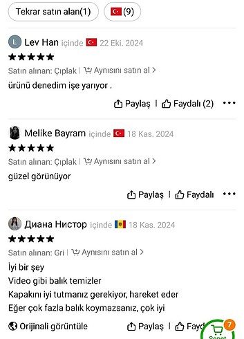  Beden Balık pulu temizleme aparatı 