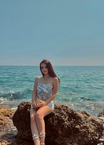 s Beden Mavi Desenli Straplez Mini Elbise