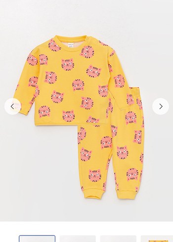1,5 Yaş Beden sarı Renk LCW / 3 Adet Takım ve İkili Sweatshirt