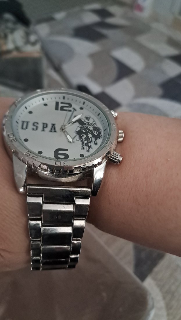 Gri Beyaz USPA Erkek Kol Saati - Görsel 4