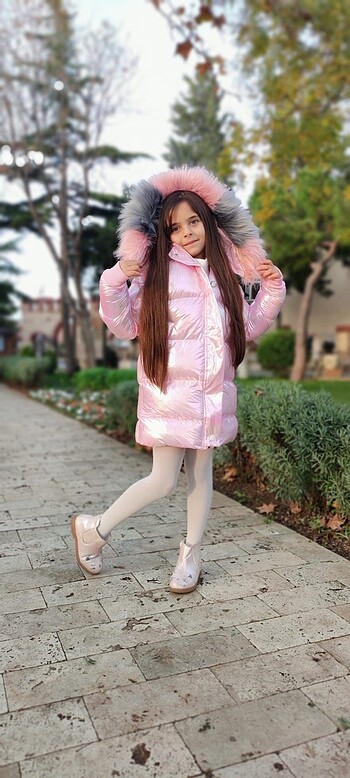 8 Yaş Beden pembe Renk Kız çocuk mont #cocukgiyim #çocukgiyim #çocukkışlıkmont