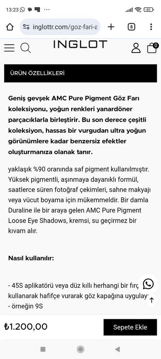 Inglot AMC Pure Pigment Eyeshadow - Görsel 5