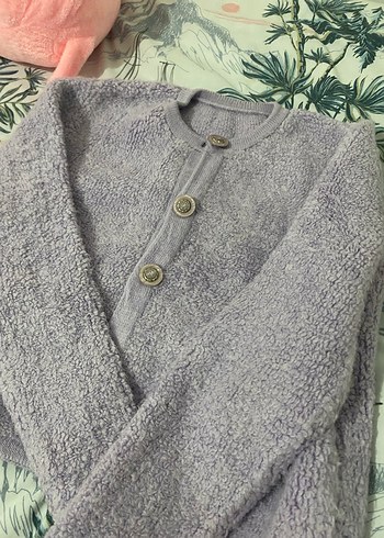 Kadın Mor Triko Uzun Kollu Hırka - Görsel 4