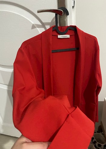 Kırmızı Midi Kadın Ceket - Görsel 2