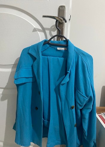 Mavi Düğmeli Kadın Gömlek - Görsel 5