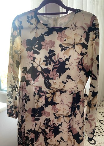 Bej Bohem Uzun Kollu Kadın Elbise - Görsel 2