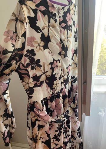 Bej Bohem Uzun Kollu Kadın Elbise - Görsel 5