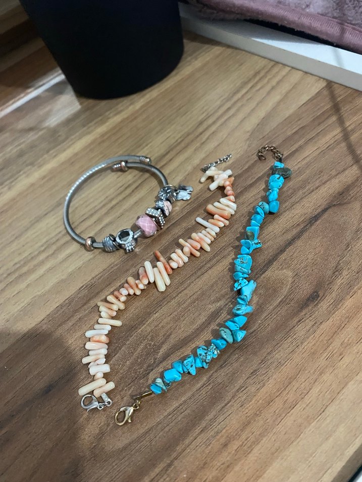 Turkuaz Boncuklu Bohem Bileklik - Görsel 2
