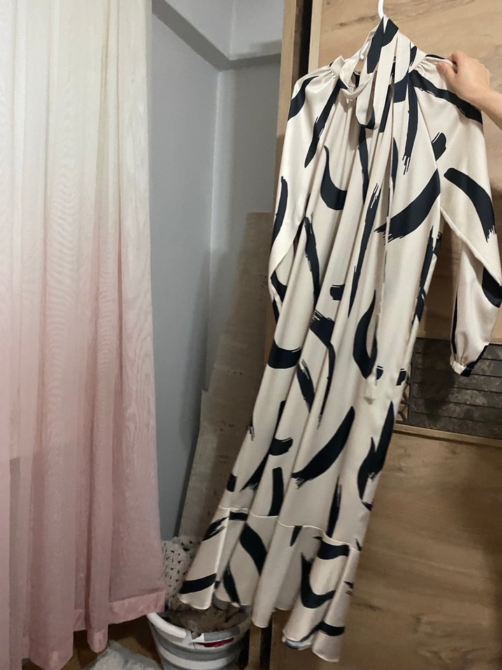 Uzun Zebralı Salaş Elbise - Görsel 4