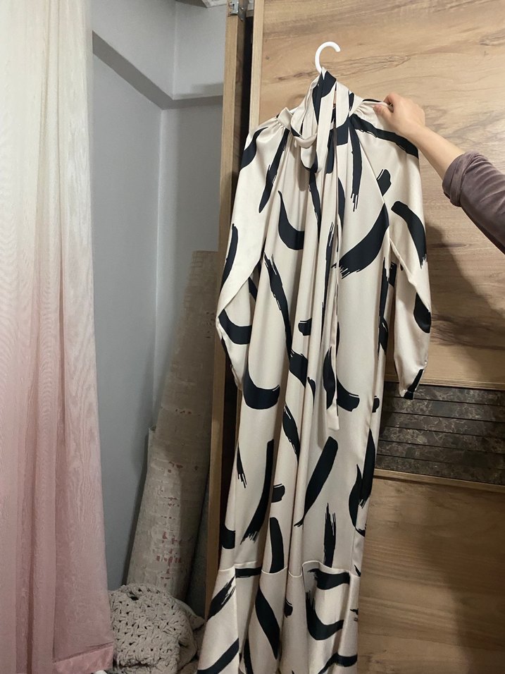 Uzun Zebralı Salaş Elbise - Görsel 3