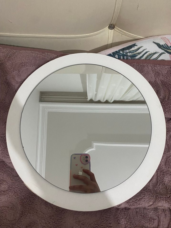 Beyaz Yuvarlak Duvar Aynası - Görsel 2