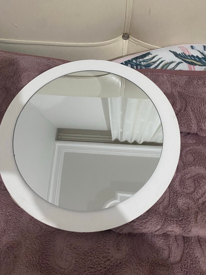 Beyaz Yuvarlak Duvar Aynası - Görsel 3