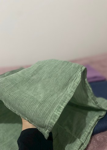 Koyu Mavi Keten Kadın Şal - Görsel 4