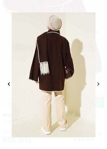 Bohem Tarzda Kahverengi Örgü Kısa Kadın Kabanı - Görsel 3