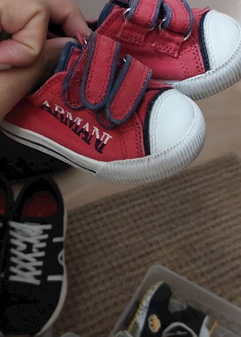 20 Beden ARMANI Kırmızı Erkek Çocuk Spor Ayakkabı Velcro