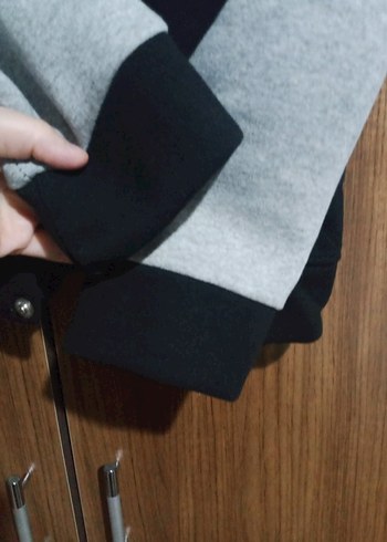 m Beden gri Renk Gri Siyah Düğmeli Uzun Kollu Ceket