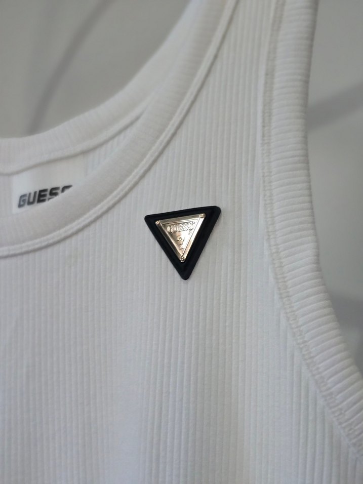 Beyaz Pamuk guess Elbise - Görsel 3