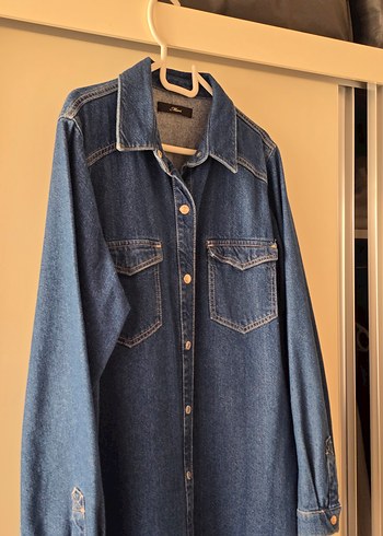 Mavi Düğmeli Kadın kot ceket - Görsel 2