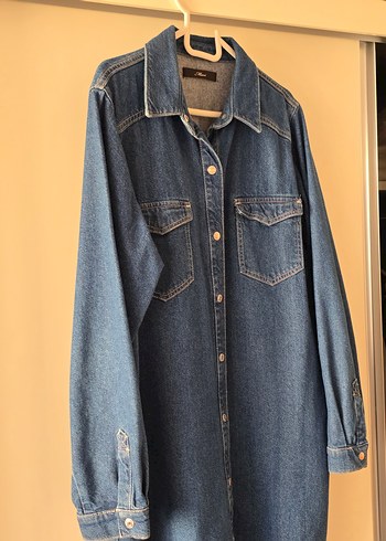 Mavi Düğmeli Kadın kot ceket - Görsel 3