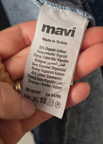 Mavi Düğmeli Kadın kot ceket - Görsel 4