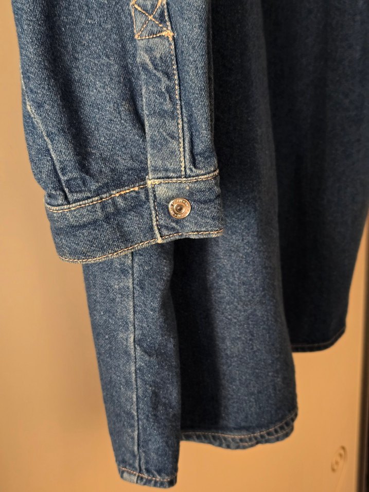 Mavi Düğmeli Kadın kot ceket - Görsel 5