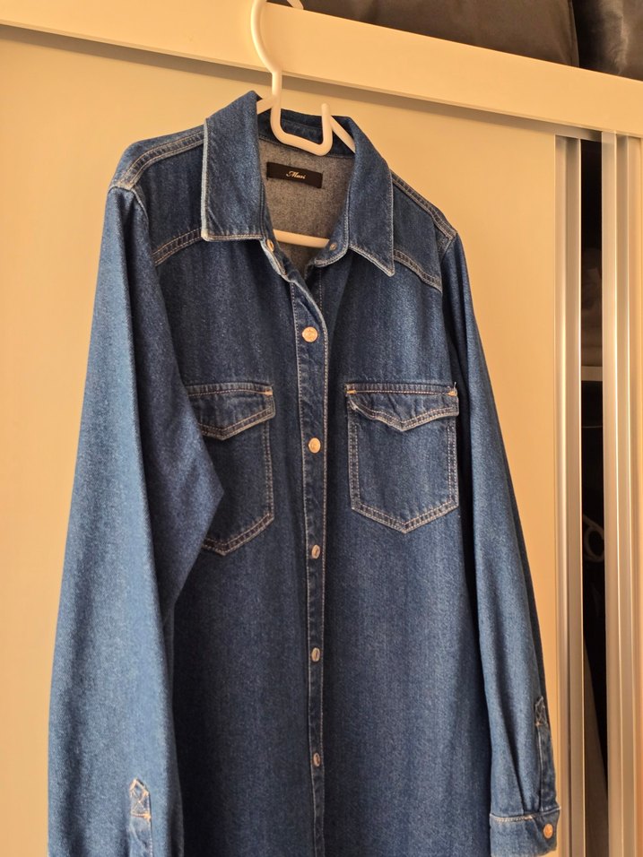 Mavi Düğmeli Kadın kot ceket - Görsel 2