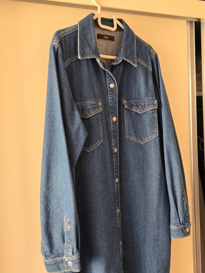 Mavi Düğmeli Kadın kot ceket - Görsel 3