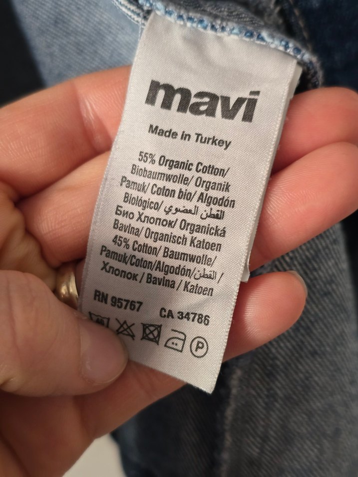 Mavi Düğmeli Kadın kot ceket - Görsel 4