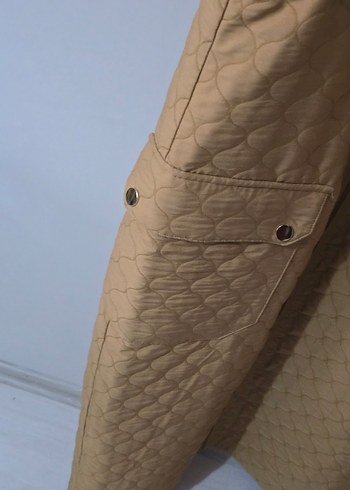 Kapüşonlu Uzun Bej Kadın Yelek - Görsel 8