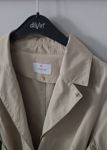 Bej Kuşaklı Uzun Kadın Trençkot - Görsel 8