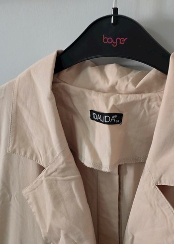 Bej Uzun Kadın Trençkot - Görsel 4