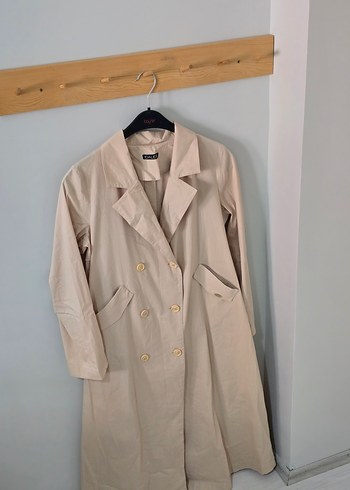 Bej Uzun Kadın Trençkot - Görsel 2